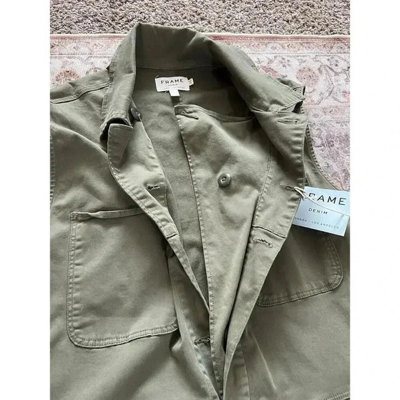 Frame Denim Le Service Sleeveless Wide Leg Green Jumpsuit Womens Size XL NWT - Picture 5 of 13